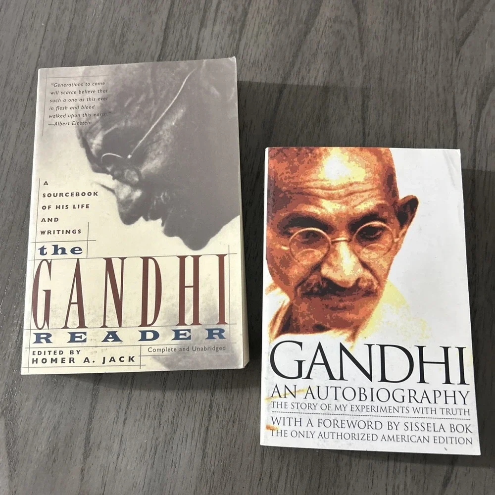 Gandhi Lot of 2 Books: Gandhi Reader + Autobiography  Read